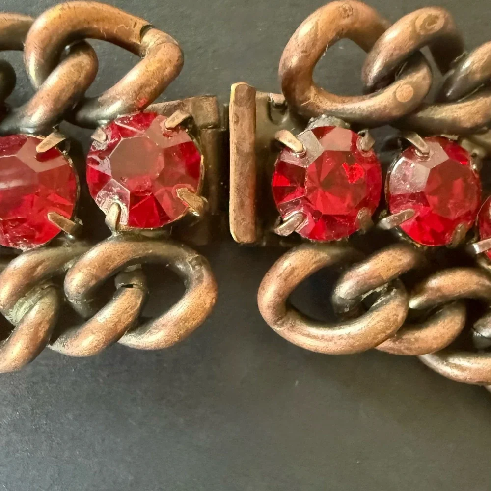 Juliana | Delizza & Elster for Alexis Kirk - Red Rhinestone Statement Necklace - Picture 5 of 10